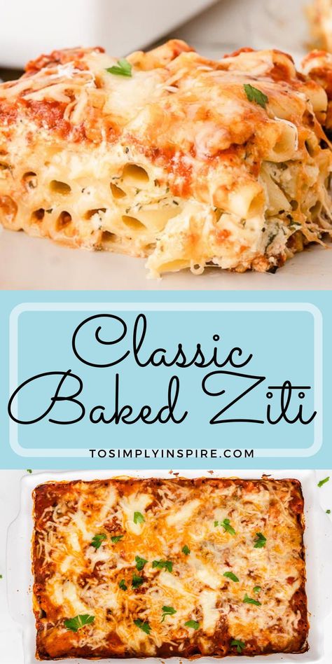 Baked Ziti Meal Prep, Bake Ziti Recipe Meatless, Cheese Ziti Bake, Greek Baked Ziti, 3 Cheese Ziti Pasta, Baked Ziti Bechamel, Baked Ziti No Boil Pasta, Lasagna Style Baked Ziti, Bakes Ziti Easy