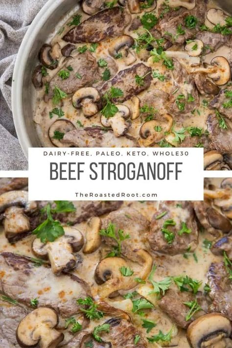 Paleo Beef Stroganoff, Dairy Free Keto Recipes, Dairy Free Low Carb, Low Carb Low Fat Recipes, Whole30 Keto, Boiled Egg Diet Plan, Diet Recipes Easy, Paleo Beef, Best Low Carb Recipes