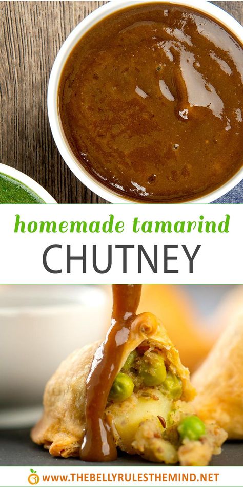 Sweet Dipping Sauce, Tamarind Dipping Sauce, Tamarind Recipes, Indian Sauces, Samosa Chaat, Tamarind Sauce, Samosa Recipe, Dipping Sauces Recipes, Tamarind Chutney