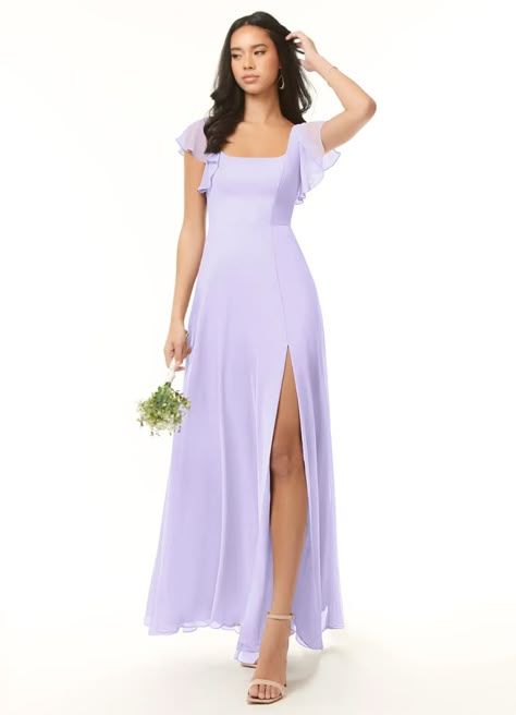 Azazie Bondi Bridesmaid Dresses | Azazie Style Vert, Bridesmaid Dresses Azazie, Dusty Blue Bridesmaid Dresses, Bridesmaid Dress Ideas, Long Blue Dress, Blue Bridesmaid Dress, Azazie Bridesmaid Dresses, Chiffon Bridesmaid Dresses, Dress Dusty