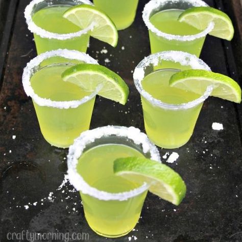 1 Lime Jello Shots, Margarita Jello, Margarita Jello Shots, Halloween Jello Shots, Halloween Jello, Jelly Shots, Crafty Morning, Specialty Drinks, Liquor Recipes