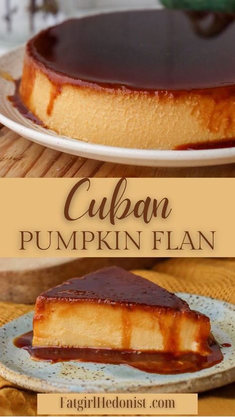 Pumpkin Flan Recipe, Cuban Recipe, Flan Recipe Easy, Pumpkin Flan, Flan Dessert, Pureed Pumpkin, Flan Cake, Boricua Recipes, Cuban Cuisine