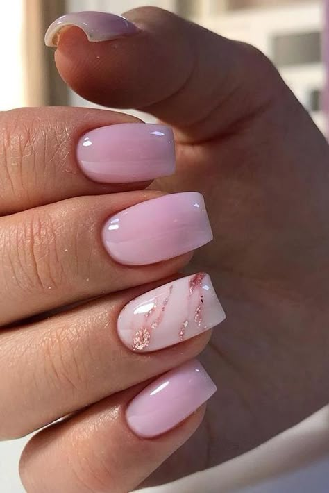 All Pink Acrylic Nails, Nails For Maternity Pictures, Classy Acrylic Nails Square, Single Color Nail Ideas, Nails Ideas Marble, Nail Ideas 2024, New Mom Nails, Cute Short Birthday Nails, Simple Marble Nails