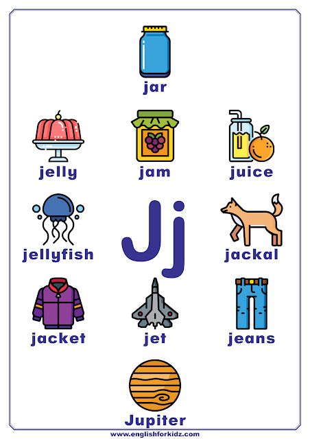 Letter J Worksheets, Flash Cards, Coloring Pages. English alphabet for kids. Letter J words. #ESL #ABC J Words Preschool, Letter J Flashcards, Alphabet Words Worksheet, J Is For, Letter J Worksheets Preschool, Word Family Worksheets Free, J Worksheet, Letter J Crafts, Preschool Alphabet Letters