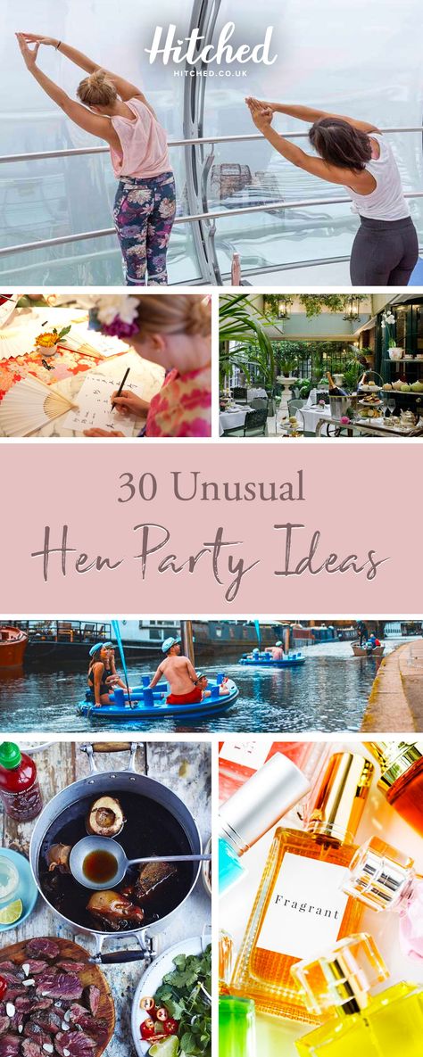 Want to do something out the ordinary to surprise and impress the bride? We've got 30 hen party ideas with a twist. There's ideas for across the UK from gin tasting to painting clubs, flower crown classes and perfume making. Maids of honour, this hen do cheat sheet will score you so many brownie points. Stag And Hen Party, Second Bachelorette Party, Small Hen Party, Unusual Bachelorette Party Ideas, Uk Hen Party Ideas, Relaxed Hens Party Ideas, Brighton Hen Do, Alternative Hen Party Ideas, London Hen Party