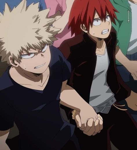 Yes this was in the Anime. I can’t with it- Their holding hands! #myheroacademia #bakugoukatsuki #bakushima #kirishima #kiribaku #anime Mha Kiribaku, Kirishima X Bakugo, Bakugo X Kirishima, All Out Anime, Kirishima X Bakugou, Bakugou X Kirishima, My Hero Academia Ships, Bakugou Manga, Kirishima Eijirou