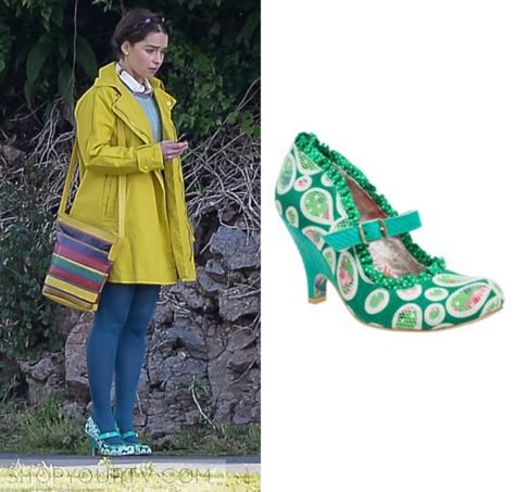 Me Before You Fashion, Clothes, Style and Wardrobe worn on TV Shows | Shop Your TV Me Before You Shoes, You Before Me Outfits, As Seen On Tv Outfits, Me Before You Outfits, Me Before You, Clark Outfit, Louisa Clark, Someone Great, Buy Outfits