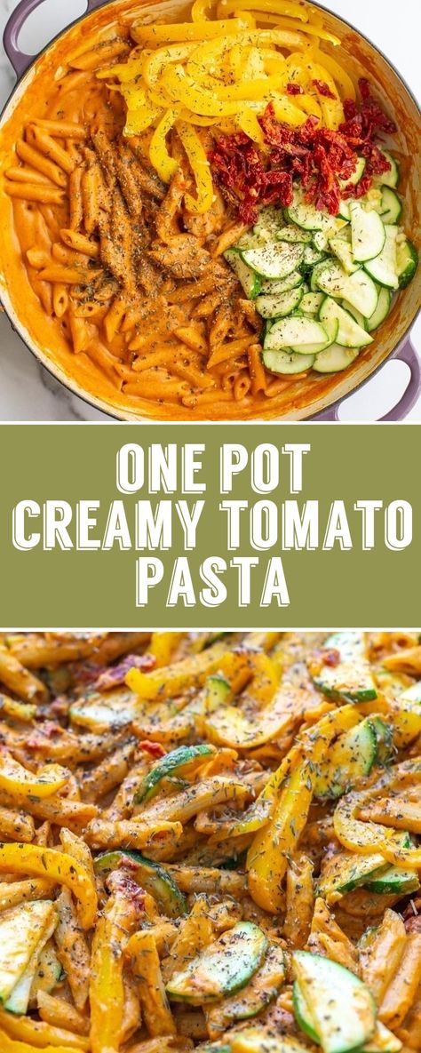 Creamy Tomato Basil Pasta, Creamy Tomato Pasta, Resepi Biskut, Tomato Basil Pasta, Basil Pasta, Diner Recept, Best Pasta Recipes, Pasta Dinner Recipes, One Pot Pasta