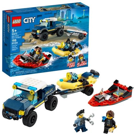 LEGO City Police Police Boat Transport 60272 - Walmart.com Lego City Adventures, 39 Clues, The 39 Clues, Lego City Police, Police Police, Toy Boats, Lego Shop, Free Lego, Fun Aesthetic