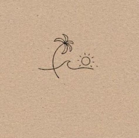 simple summer tattoo ideas☀️🌻 Beach Meaning Tattoos, Cute Small Hawaii Tattoos, Dainty Tattoos Beach, Beach Tattoo On Hip, Best Friend Beach Tattoo Ideas, Beach Tatoos Aesthetic, Simplistic Beach Tattoo, Small Tattoo Beach, Mini Tattoos Beach Theme