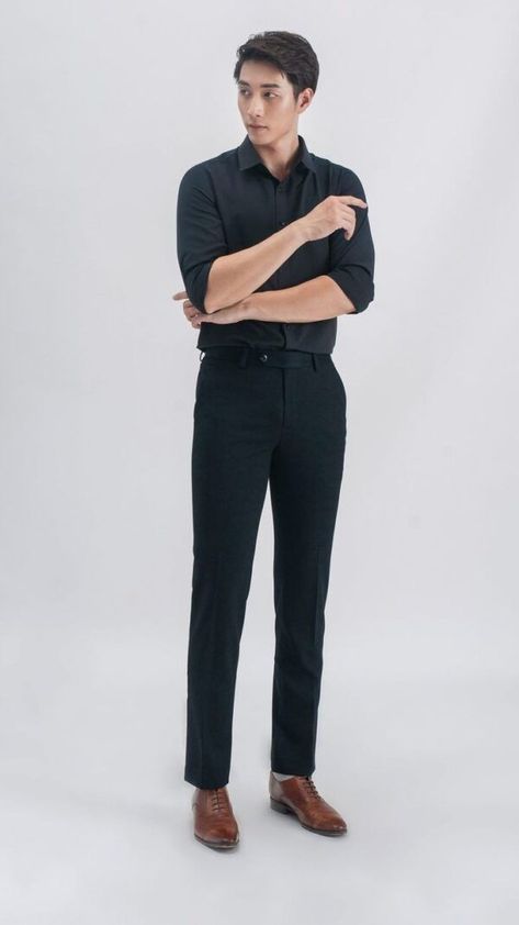 Intern Outfit Men, Formal Attire Poses Men, Corporate Attire Men Business Casual, Asian Men Formal Outfit, Poses In Formals For Men, Mens Formal Poses, Male Corporate Attire, Men Office Attire, Outfit Formal Pria