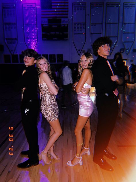 8th Grade Dance Photo Ideas, High School Dance Aesthetic, High School Homecoming Aesthetic, 8th Grade Dance Pictures, High School Teen Couples, Cute High School Couples, High School Couple Aesthetic, American Highschool Aesthetic, High School Party Outfit