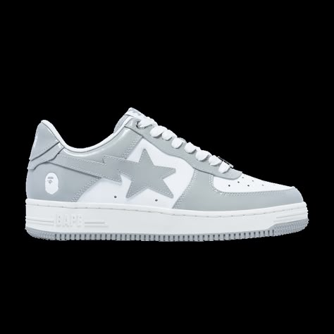 Bapesta 'Grey/light' Bape Shoes Outfit, Bape Star, Bapesta Shoes, Bape Sneakers, Bape Shoes, Pretty Sneakers, Dr Shoes, Flight Club, Christmas Shoes