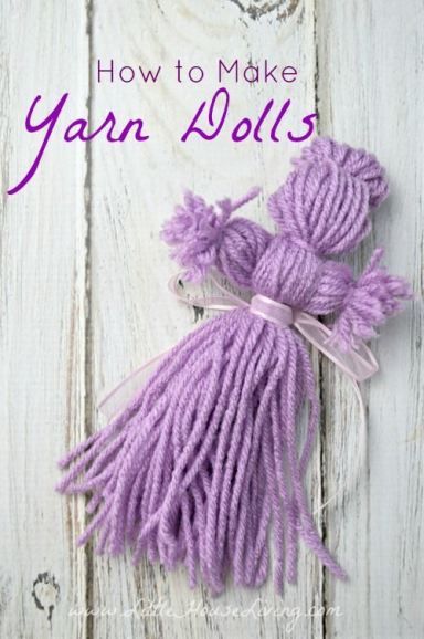 How to make Yard Dolls! These sweet little dolls are easy, frugal, and fun to make. Perfect craft for cold winter days! Yarn Dolls, Simple Toys, Operation Christmas Child, Yarn Diy, Wool Crafts, Yarn Projects, Childrens Crafts, Tolu, Easy Crafts For Kids