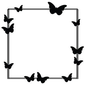 Silhouette Design Store - Sarah Hurley Black Boarder Designs Frames, Butterfly Border Design Frames, Design For Paper Border, Butterfly Border Designs For Projects, Page Borders Design Beautiful, Design For Projects On Paper Border, Paper Border Designs For Projects, Beautiful Border Design On Paper, Colorful Borders Design For Project