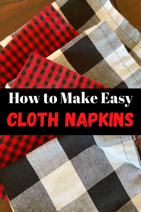 Learn how easy it is to make cloth napkins for your family! I'll show you how easy it is to finish the napkin edges and make mitered corners! Use whatever cloth you have on hand and make easy cloth napkins this weekend! Diy Cloth Napkins, Aesthetic Craft Ideas, Cloth Napkins Diy, Sewing Mitered Corners, Fun Homemade Gifts, Paper Rabbit, Craft Ideas For Beginners, Aesthetic Craft, Diy Napkins