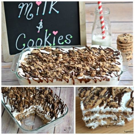 milk and cookies lasagna ice box Healthy Keto Dinner Recipes, Keto Dinner Recipes For Family, Healthy Keto Dinner, Milk Dessert, Scrumptious Food, Chicken Recipes Easy, Milk And Cookies, Fudge Sauce, Icebox Cake