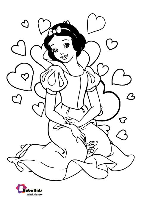 Love Snow White Coloring Page  coloringpage, snowwhite #Coloringpage, #Snowwhite #cartoon #coloring #pages Joker Coloring Pages, Magical Coloring Pages, Snow White Book, Snow Coloring, Snow White Coloring Pages, Snow White Characters, Birth Colors, New Coloring Pages, Disney Princess Colors