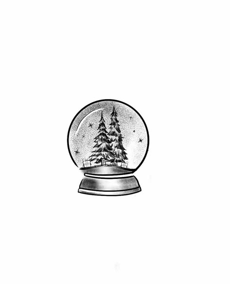 Snow Globe Tattoo Ideas, Christmas Snow Globe Tattoo, Snowglobe Tattoo Ideas, Snowy Tattoos, Winter Theme Tattoo, Snow Globe Tattoo, Snowglobe Tattoo, Christmas Tattoo Ideas, Globe Tattoo