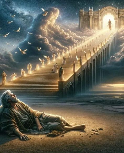 Jesus Love Images, Stairs To Heaven, Biblical Artwork, Bible Artwork, Jesus Drawings, Jesus Artwork, Jesus Christ Artwork, Heaven Art, Bible Images