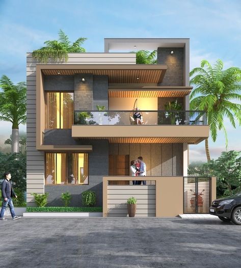 Home Front Elevation, Indian House Exterior Design, House Structure Design, House Front Door Design, Design Sites, House Outer Design, Small House Front Design, Modern Exterior House, Small House Elevation