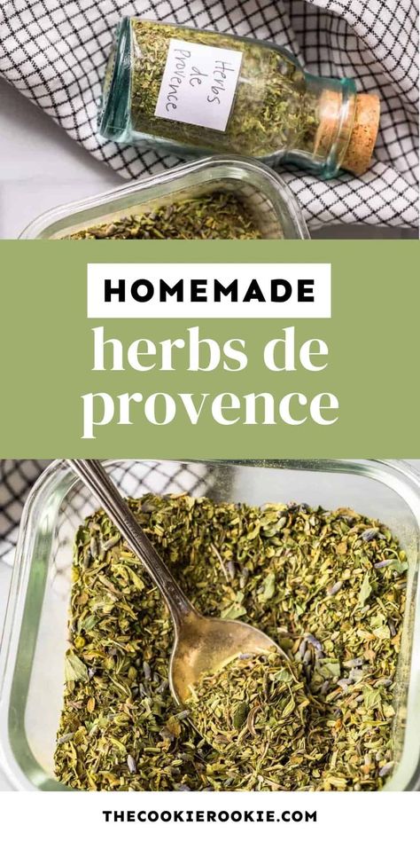 This homemade Herbs de Provence recipe is made with pantry staples and adds fragrant sweet and savory flavor to just about anything! Herb De Provence Recipe, Herb De Provence, Potatoes Soup, Chicken Broth Recipes, Chicken Bread, Homemade Dry Mixes, Herb Roasted Potatoes, Homemade Spice Mix, Homemade Seasoning