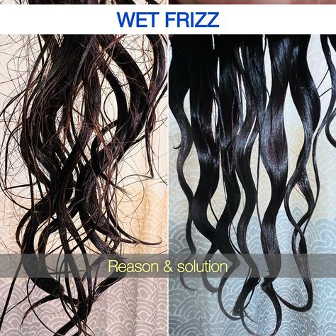 The way your hair looks wet is how they are going to look once they dry. So, Wet frizz = frizzy curls after drying Here are some of most common reason & how to avoid wet frizz. Most important: curly hair can NEVER be frizz free. Frizz is a part of curly hair as that’s what gives volume to our hair. Hope this helps 🥰 Recommendations for : Moisturising conditioner @northwishnaturals @manetainstore @ashbabotanics @bouncecurl @jessicurl Balanced deep conditioner @ashbabotanics h... Wet Hair Work Hairstyles, How To Avoid Frizzy Hair, How To Get Frizz Free Curls, Wet Frizzy Hair Curly, Wet Frizzy Hair, Frizz Curly Hair, Acv Shampoo, Wet Curls, Chelating Shampoo