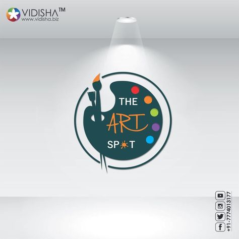 Logo Design for Art Studio and classes To know more visit www.vidisha.biz #theartspot #artsport #artlogo #logodesigner #logodesigns #vidishabiz #branding #artstudio #hobbyclass #hobbyartist Digital Art Logo Ideas, Logo For Art Studio, Art School Logo Design Ideas, Art Logo Design Ideas Creative, Art Painting Logo Design, Arts Logo Ideas, Artist Name Logo, Art Store Logo, Painting Logo Design Ideas