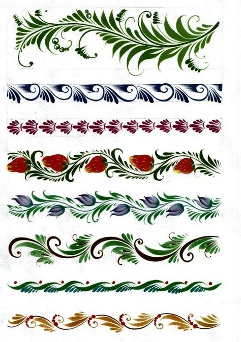 Rosemaling House, Folk Art Border Design, Rickshaw Art, Rosemaling Pattern, Border Art, Border Patterns, Kali Mata, Norwegian Rosemaling, Embroidery Border