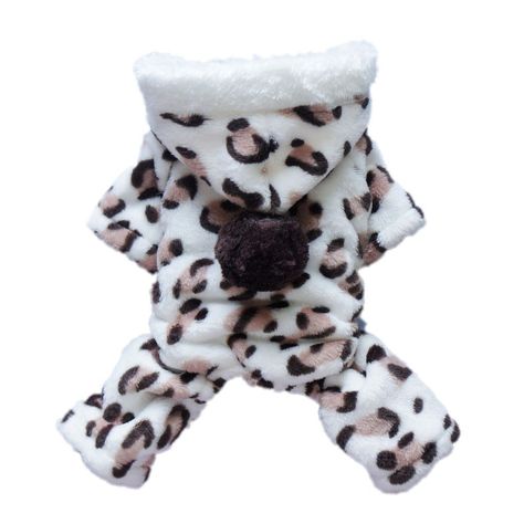 Amazon.com: Adorable Leopard Dog Coat for Dog Hoodie Dog Clothes Soft Cozy Pet Clothes,S: Pet Supplies