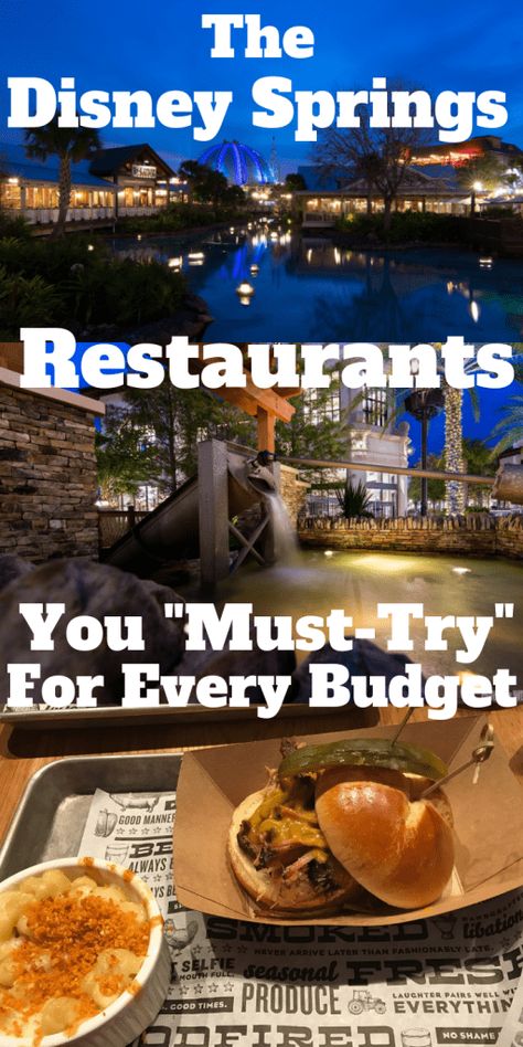 Disney Springs Restaurants - Our Top Picks and Must-Do Offerings - Guide4WDW.com Disney Springs Orlando Restaurants, Disney Springs Restaurants, Disney Springs Orlando, Disney World Vacation Planning, Disney World Restaurants, Disney World Food, Disney Restaurants, Disney Trip Planning, Disney Vacation Planning