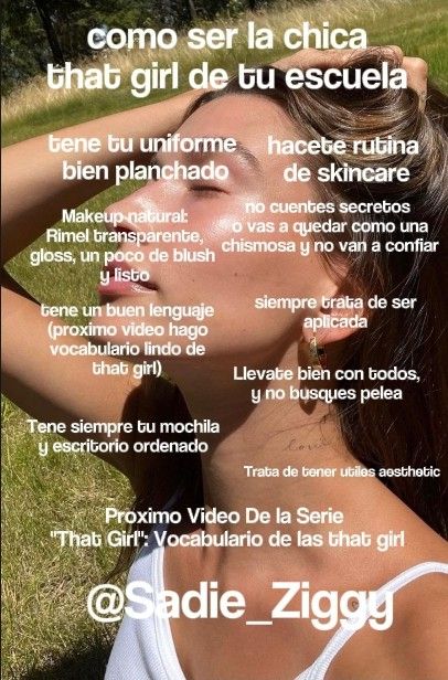 Pin 1 de tips para ser that girl Como Ser Aesthetic, That Girl, Face Tips, Glow Up, Beauty Routine Tips, Girl Advice, Life Routines, The Perfect Girl, Girl Tips