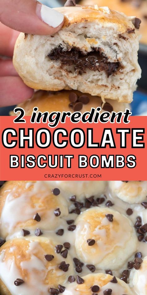 Philsbury Biscuit Recipes, Chocolate Danish, Recipe Using Canned Biscuits, Canned Biscuit Recipes, Using Canned Biscuits, Grand Biscuit Recipes, Pillsbury Biscuit Recipes, Biscuit Dough Recipes, Chocolate Chip Biscuits