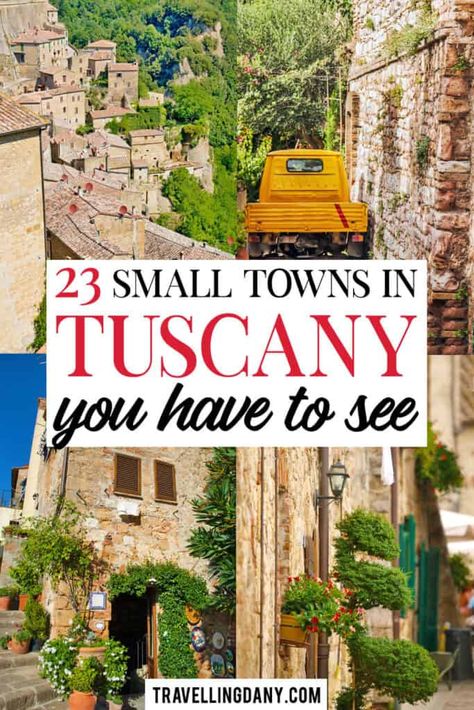 23 Of the best Tuscan towns you have to see on your next trip to Italy! With lots of gorgeous pictures, lovely fairytale villages, info on what to eat in Tuscany, and a guide to the most instagrammable spots! Fall In Tuscany, Spring Travel Destinations, Towns In Italy, Italy Trip Planning, Italy 2023, Tuscan Towns, Traveling Europe, Italian Travel, Tuscany Travel