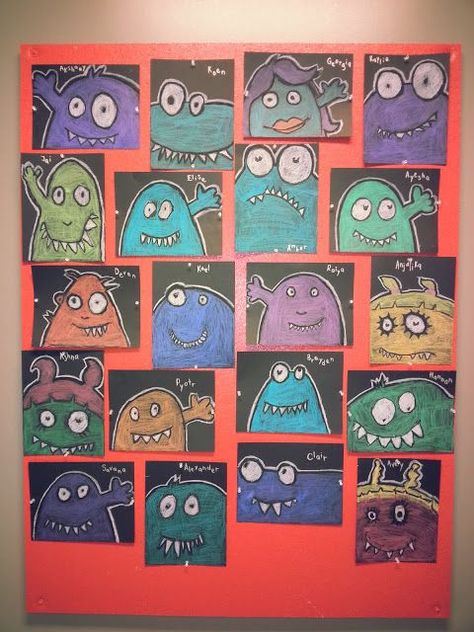 I have a super talented Art teacher colleague at my school who teaches the youngest students: Kindergarten and Grade 1. She always has fabulous art projects and I wanted to share some of her Halloween Halloween Art Ideas, Art 2nd Grade, Crafts Cheap, Classe D'art, Halloween Art Projects, October Art, 2nd Grade Art, Fall Art Projects, 4th Grade Art