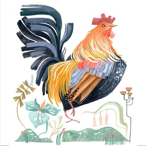 Jennifer Nelson Artists on Instagram: “I just can’t get enough of this remarkable @rae.ritchie rooster!! 🐓 . . . #raeritchie #jennifernelsonartists #artlicensing #artagent…” Rae Ritchie Illustrations, Rooster Annie, Whimsical Rooster Painting, Art Licensing, Greeting Card Design, Surface Design, Rooster, Stationery, Canning