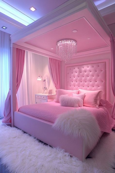 Beautiful Dorm Room, Pink Bedroom Design, Dream Bedroom Inspiration, Luxury Room Bedroom, Pink Bedroom Decor, Classy Bedroom, Pink Room Decor, Dream Apartment Decor, Dekorasi Kamar Tidur