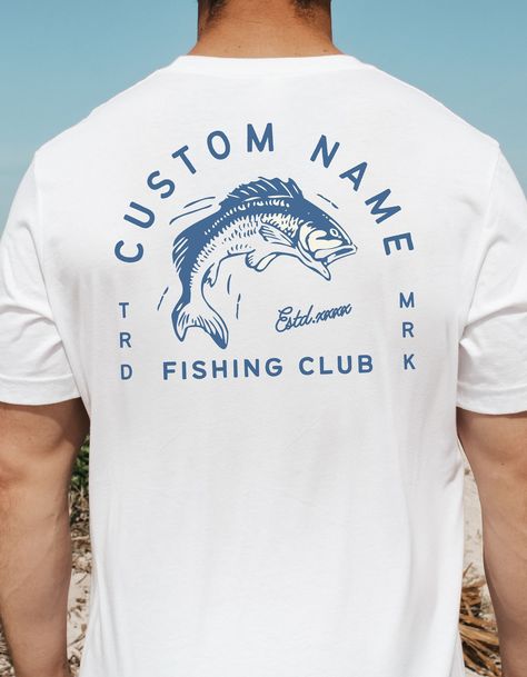 Custom Fishing T-shirt, Personalized Unisex Printed Tee, for Dad Father Husband Boyfriend Outdoorsman Angler Boater, Fishing Club Fish Shirt Design, Angel T Shirt, Fishing T Shirts, Fishing Shirts, Days Out, Soft Fabrics, Custom Print, Short Sleeve Tee, Casual Wear