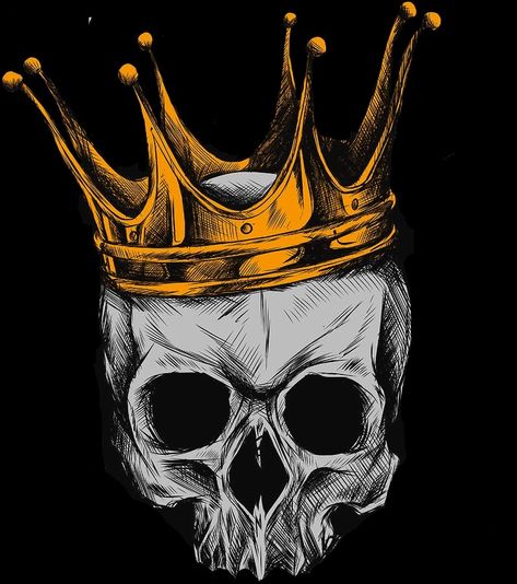 Skull Profile Picture, Skull Wearing Crown, Skull Pfp, Skull Graphic Design, Dark Skull, Eagle Wallpaper, Skull Art Drawing, Skulls Drawing, Animated Wallpapers For Mobile