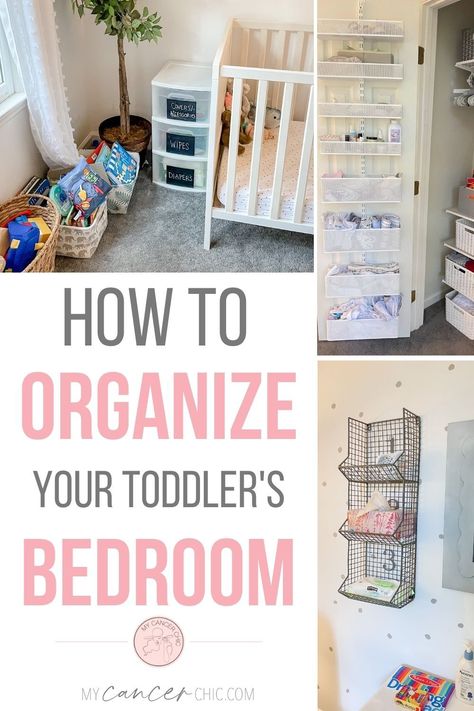 With these simple organization tips, you can create simple storage solutions for your toddler room. Here are 8 tips to help you organize today! Toddler Girl Room Storage, Toddler Jewelry Storage, Small Bedroom Ideas For Toddler Girl, Toddler Room Organization Girl, Toddler Girl Room Organization Ideas, Toddler Organization Room, How To Fold Toddler Clothes, Toddler Bedroom Organization Ideas, Toddler Clothing Organization