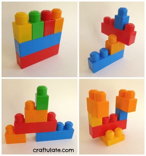 Copying Patterns with Building Blocks Big Lego Blocks Ideas, Mega Blocks Building Ideas, Mega Blocks Ideas, Lego Blocks Ideas, Large Lego Blocks, Building Blocks Design, Blocks Preschool, Used Legos, Blocks For Toddlers