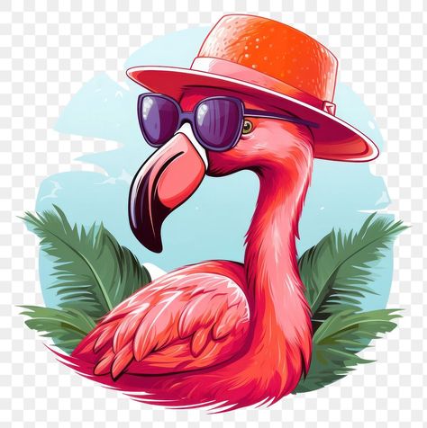 Golf Mural, Flamingo With Sunglasses, Flamingo Sunglasses, Sunglasses Cartoon, Flamingo Drawing, Vacation Sunglasses, Black Flamingo, Flamingo Vector, Flamingo Art Print