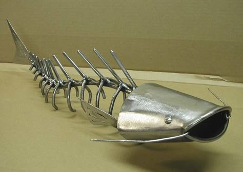 Catfish Skeleton Sculpture | sactoslacker | Flickr Skeleton Sculpture, Metal Welding Art, Recycled Metal Art, Welding Art Projects, Metal Fish, Scrap Art, Art Fish, Fish Sculpture, Metal Welding