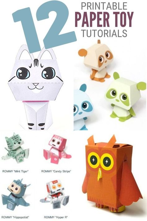 Printable paper toys are a fun craft that you can do alone or with the kids! Once you get started, you'll be surprised at all of the 3d paper crafts you can create! #thecraftyblogstalker… Free Printable 3d Paper Crafts, Free Papercraft Templates Printables, Paper Toys Printable, Printable Paper Toys, Printable 3d Paper Crafts, Printable Paper Toys Templates, Papercraft Templates Printables, Paper Patterns Design, Paper Toy Printable