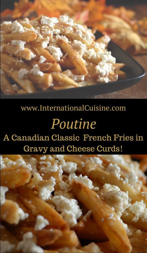 Poutine Recipes, Poutine Gravy, Canada Recipes, Low Calorie Side Dishes, Canadian Poutine, Poutine Fries, Poutine Recipe, Canadian Recipes, Canadian Cuisine