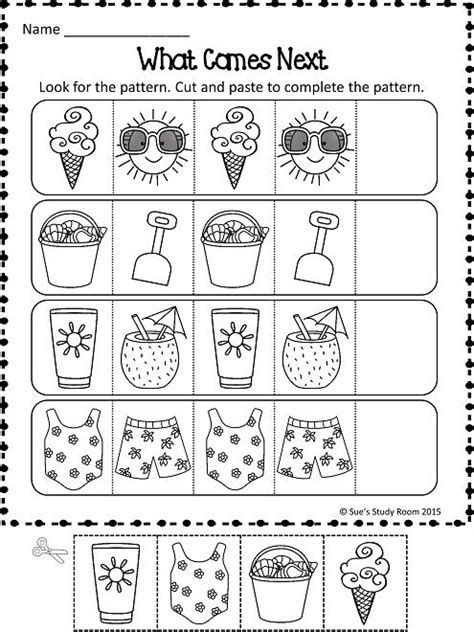 PATTERNS: Summer Patterns Worksheets | Pattern Worksheet Seasons Worksheets, Preschool Patterns, Summer Worksheets, Thanksgiving Worksheets, Worksheets For Preschoolers, Pattern Worksheet, Pattern Activities, Free Preschool Printables, Summer Preschool