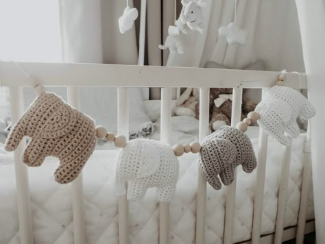 Baby Mobile Crochet, Crochet Baby Mobile, Nursery Crochet, Baby Gift Crochet, Elephant Baby Mobile, Crochet Baby Mobiles, Crochet Nursery Decor, Baby Mobil, Crochet Baby Gifts