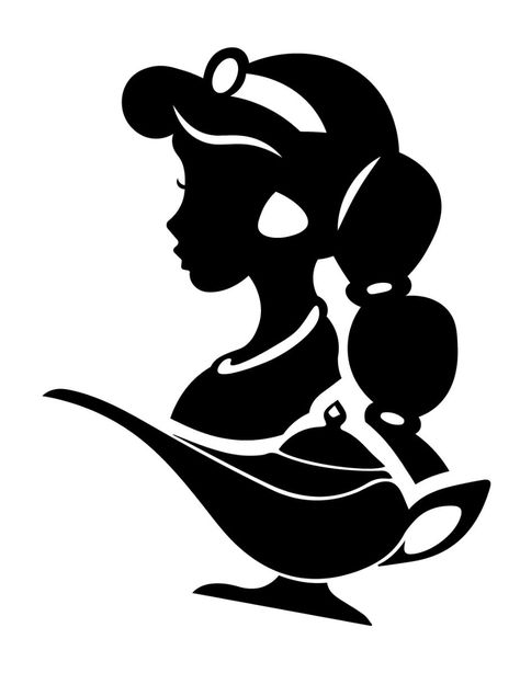 Disney Silhouette Art Stencil, Silhouette Art Disney, Disney Characters Outline, Jasmine Silhouette, Disney Characters Silhouettes, Silhouettes Disney, Fairy Tale Projects, Disney Princess Svg, Disney Princess Silhouette