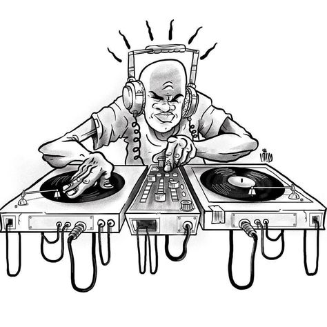 Turntables Art, Hip Hop Artwork, Dj Art, Dj Logo, Music Drawings, Graffiti Characters, Graffiti Cartoons, Hip Hop Art, Music Tattoos