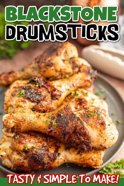 Cooking Drumsticks, Easy Chicken Drumstick Recipes, Outdoor Griddle Recipes, Way To Cook Chicken, Griddle Cooking Recipes, Grilled Chicken Legs, Bbq Chicken Legs, Outdoor Cooking Recipes, Cooking Stone